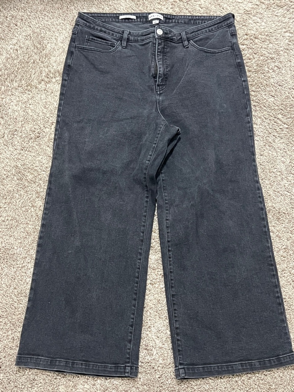 Ava & Viv Black Wide-Leg High-Rise Jeans